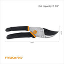 Fiskars Bypass Pruning Shears, 5/8-Inch Cut Capacity Garden Clippers, Gardening Scissors with Sharp, Rust Resistant Steel Blade