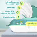 Pampers Sensitive Baby Wipes, Water Based, Hypoallergenic and Unscented, 4 Flip-Top Packs (336 Wipes Total)